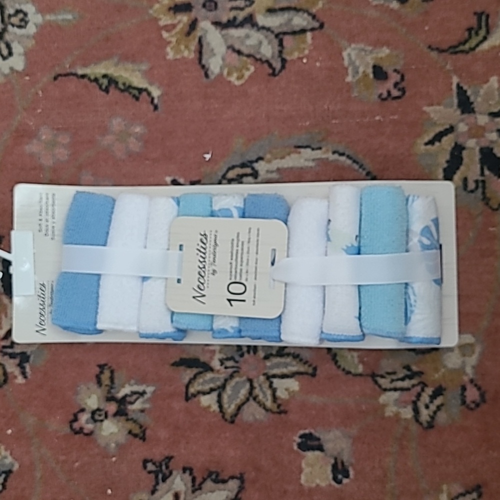 Necessities by Wamsutta Blue and White Washcloth Set